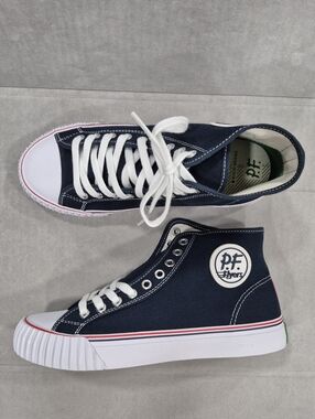 PF Flyers hi top sneakers men's 7.5 navy blue canvas NEW
